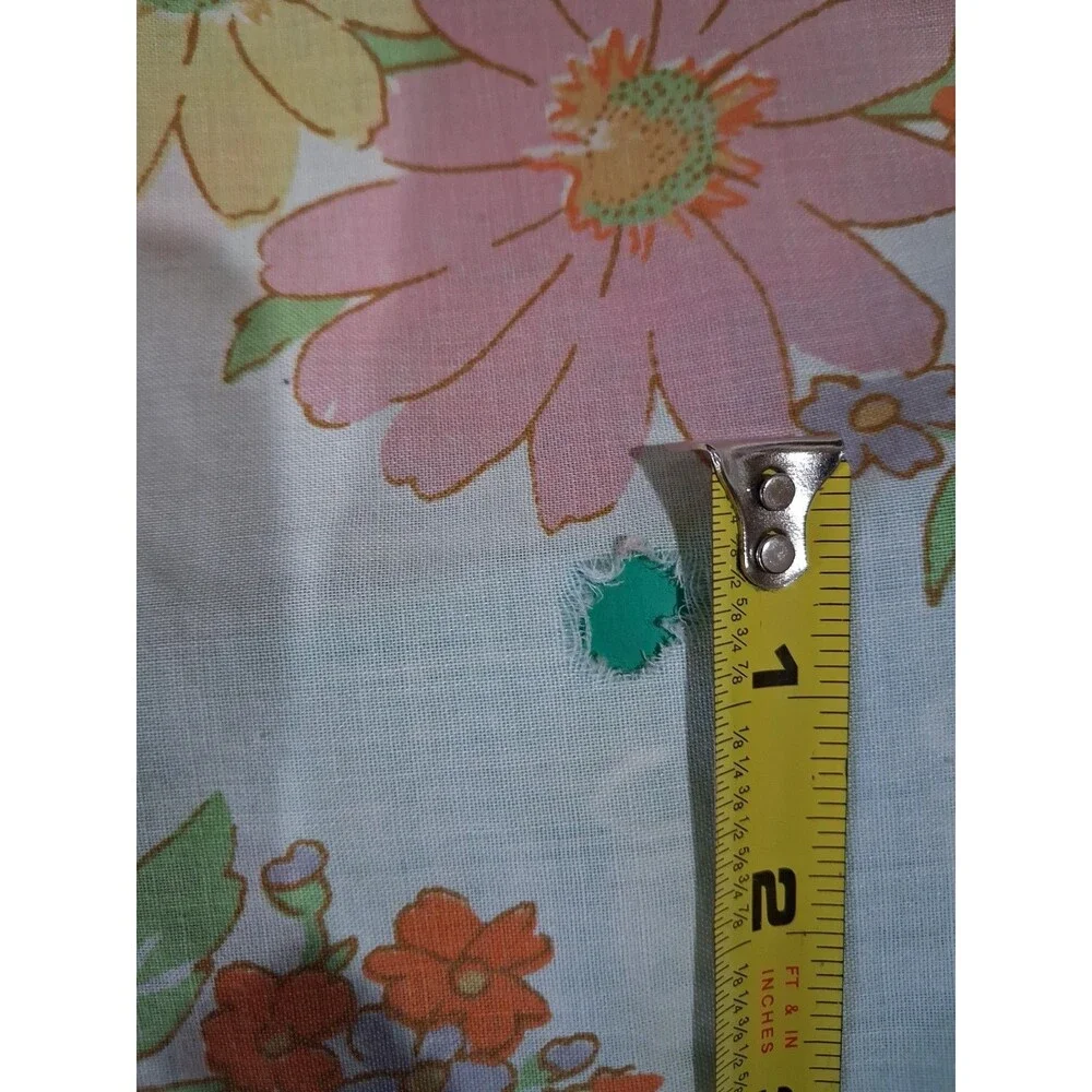Vintsge Sheet Floral Cannon Monticello Flat 1960s